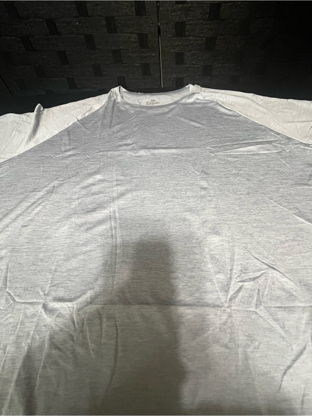 Men's Crew Neck Athletic T-Shirt in Light Gray Size 3XL